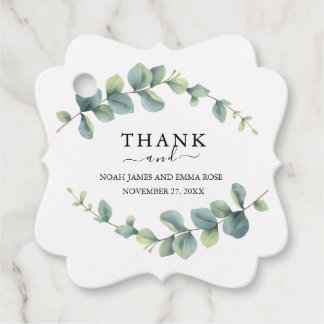 Elegant Eucalyptus Greenery Wedding Favour Tags