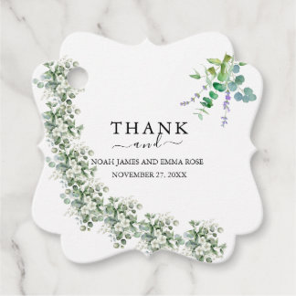 Elegant Eucalyptus Greenery Wedding Favour Tags