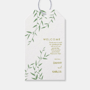 Elegant eucalyptus greenery wedding gift tags