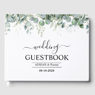 Elegant Eucalyptus Greenery Wedding Guest Book