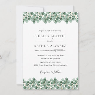 Elegant Eucalyptus Greenery Wedding Invitation