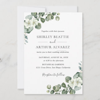 Elegant Eucalyptus Greenery Wedding Invitation