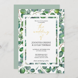 Elegant Eucalyptus Greenery Wedding Invitation