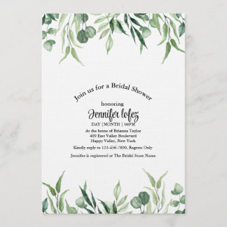 Elegant eucalyptus greenery wedding invitation