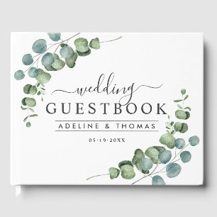 Elegant Eucalyptus Greenery Wedding Photo Guest Book
