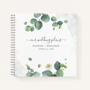 Elegant Eucalyptus Greenery Wedding Planner Notebook
