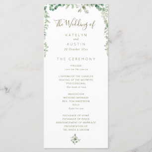 elegant Eucalyptus greenery wedding program