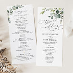 Elegant Eucalyptus Greenery Wedding Program<br><div class="desc">Designed to coordinate with our Boho Greenery wedding collection,  this customisable Ceremony Program features watercolor eucalyptus branches with a classy serif font & elegant calligraphy text graphics. Matching items available.</div>