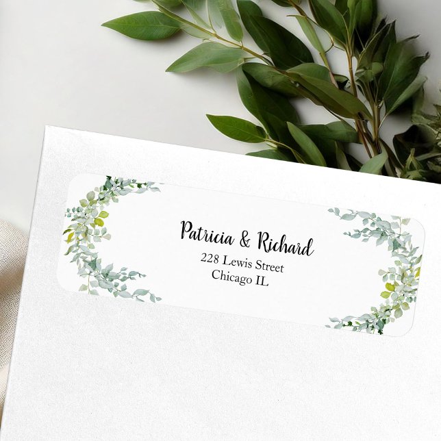 Elegant Eucalyptus Greenery Wedding Return Address Label (Creator Uploaded)