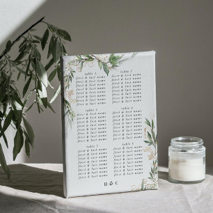 Elegant Eucalyptus Greenery Wedding Seating Chart