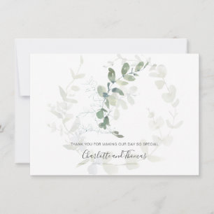 Elegant Eucalyptus Greenery Wedding Thank You