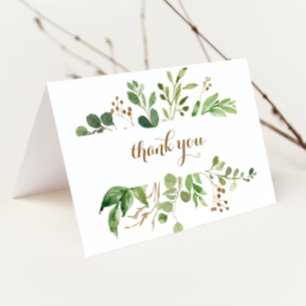 Elegant Eucalyptus Greenery Wedding Thank You Card