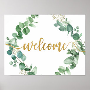 Elegant Eucalyptus Greenery Welcome Sign