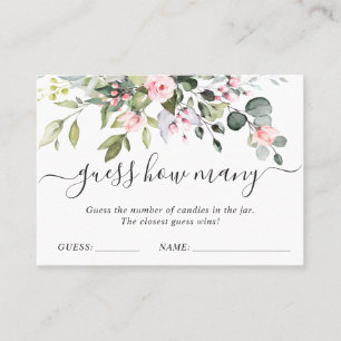 Elegant Eucalyptus Guess How Many Game Card