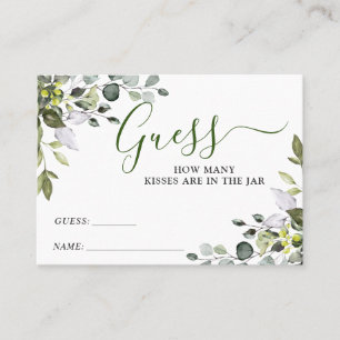 Elegant Eucalyptus Guess How Many Game Card