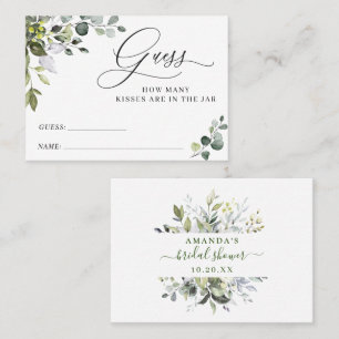 Elegant Eucalyptus Guess How Many Game Card