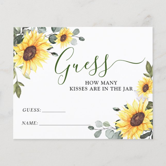 Elegant Eucalyptus Guess How Many Game Card (Front)