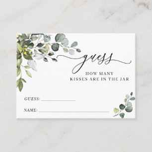 Elegant Eucalyptus Guess How Many Game Card