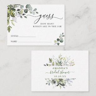 Elegant Eucalyptus Guess How Many Game Card