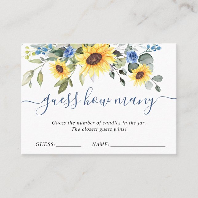 Elegant Eucalyptus Guess How Many Kisses Game Card (Front)