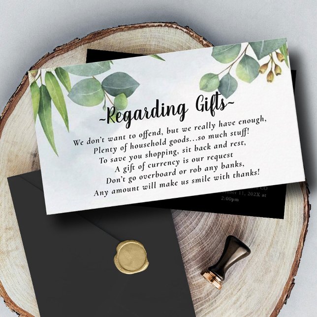 Elegant Eucalyptus Honeymoon Wishing Well Enclosure Card (Creator Uploaded)