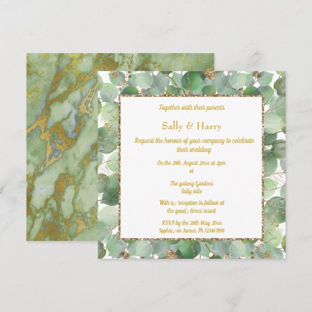 ELEGANT EUCALYPTUS INVITATION (Front/Back)