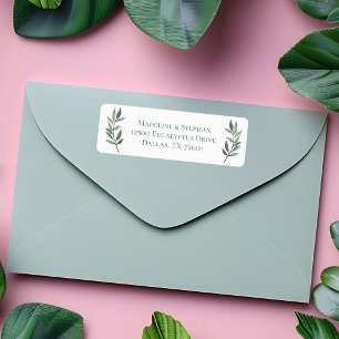 Elegant Eucalyptus Leaf Botanical Return Address Label