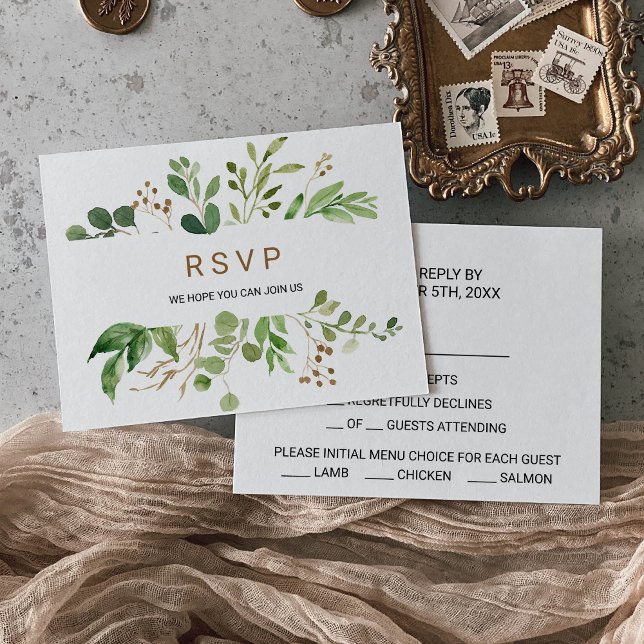Elegant Eucalyptus Leaf Greenery Menu Choice (Creator Uploaded)