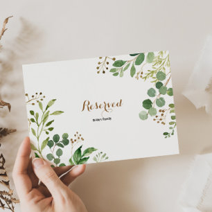 Elegant Eucalyptus Leaf Greenery Reserved Sign