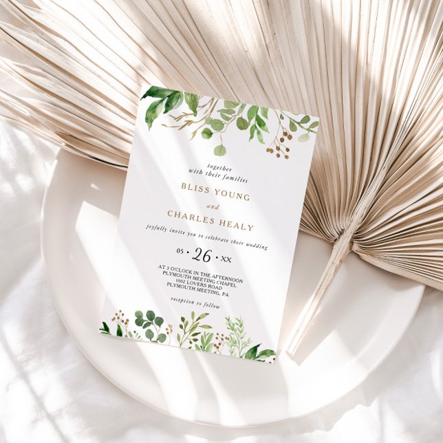Elegant Eucalyptus Leaf Greenery Wedding Invitation (Creator Uploaded)