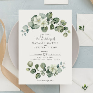 Elegant Eucalyptus Leaves Arch Greenery Wedding Invitation