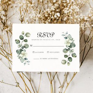 Elegant Eucalyptus Leaves Arch Greenery Wedding RSVP Card