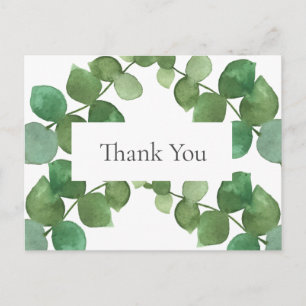 Elegant Eucalyptus Leaves Business Thank You Postcard