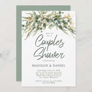 Elegant Eucalyptus Leaves Couples Shower Invitatio Invitation
