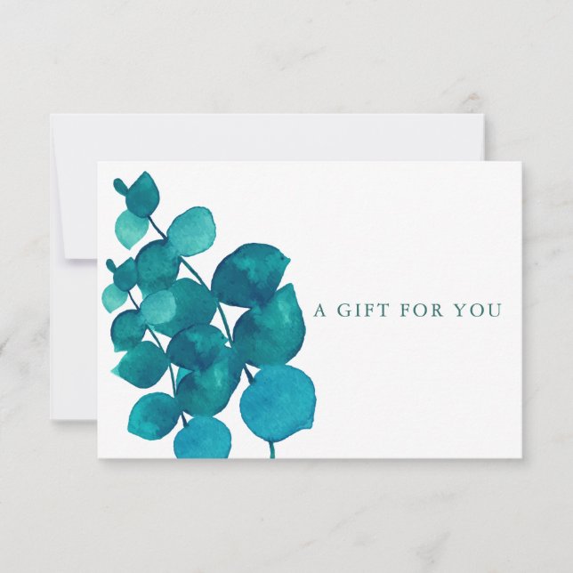 Elegant Eucalyptus Leaves Gift Certificate (Front)