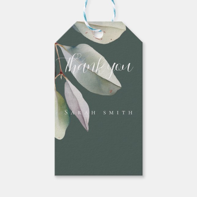  Elegant eucalyptus leaves  Gift Tags (Front)