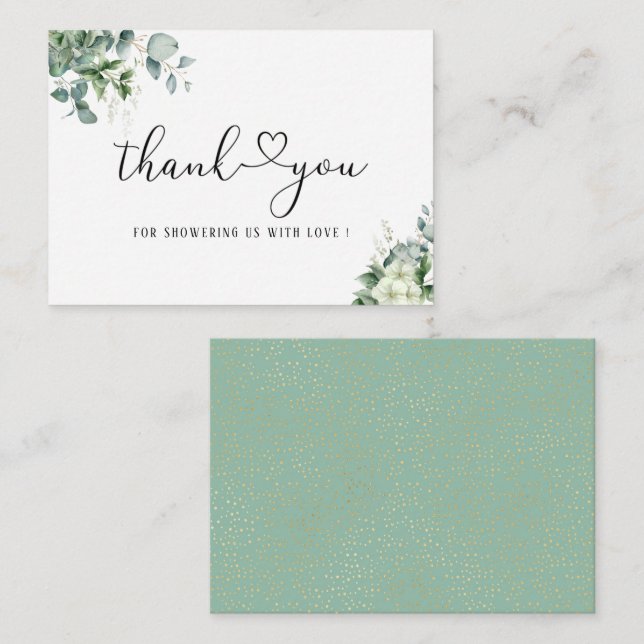 Elegant Eucalyptus Leaves Greenery Card (Front/Back)