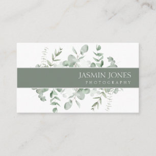 Elegant Eucalyptus Leaves Greenery Foliage Business Card