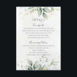 Elegant Eucalyptus Leaves Greenery Gold Wedding Enclosure Card<br><div class="desc">Beautiful wedding enclosure cards featuring watercolor eucalyptus and gold leaves. Perfect choice for spring and summer weddings.</div>