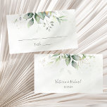 Elegant Eucalyptus Leaves Greenery Gold Wedding Place Card<br><div class="desc">Beautiful wedding place cards featuring watercolor eucalyptus and gold leaves. Perfect choice for outdoor weddings.</div>