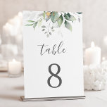 Elegant Eucalyptus Leaves Greenery Gold Wedding Table Number<br><div class="desc">Beautiful wedding table numbers featuring watercolor eucalyptus and gold leaves. Perfect choice for outdoor weddings.</div>