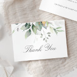Elegant Eucalyptus Leaves Greenery Gold Wedding Thank You Card<br><div class="desc">Beautiful wedding Thank you cards featuring watercolor eucalyptus and gold leaves. Perfect choice for spring and summer outdoor weddings.</div>