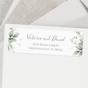 Elegant Eucalyptus Leaves Greenery Return Address Label