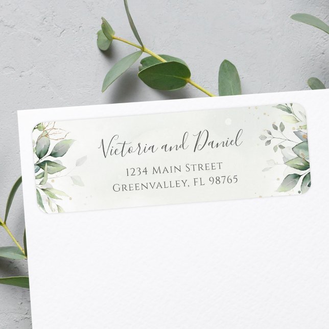 Elegant Eucalyptus Leaves Greenery Return Address Label (Creator Uploaded)