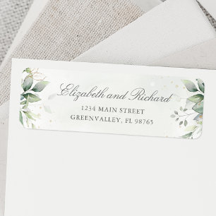 Elegant Eucalyptus Leaves Greenery Return Address Label