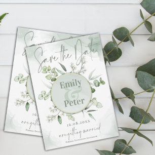 Elegant Eucalyptus Leaves Greenery Wedding Save The Date