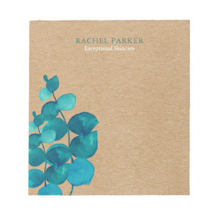 Elegant Eucalyptus Leaves Rustic Kraft Notepad