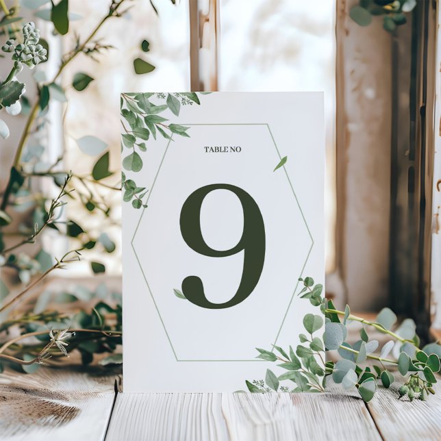 Elegant Eucalyptus Leaves Table Numbers (Creator Uploaded)