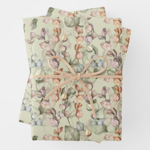 Elegant Eucalyptus Leaves Wrapping Paper Sheet