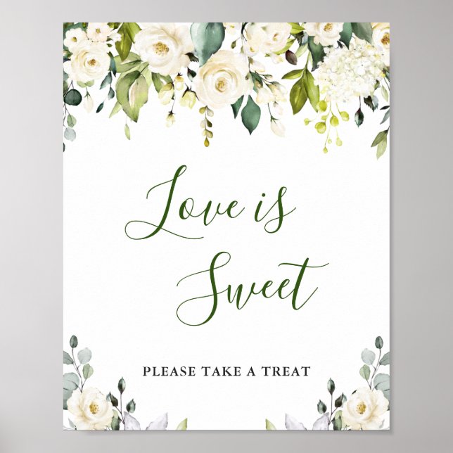 Elegant Eucalyptus Love is Sweet Wedding Sign (Front)
